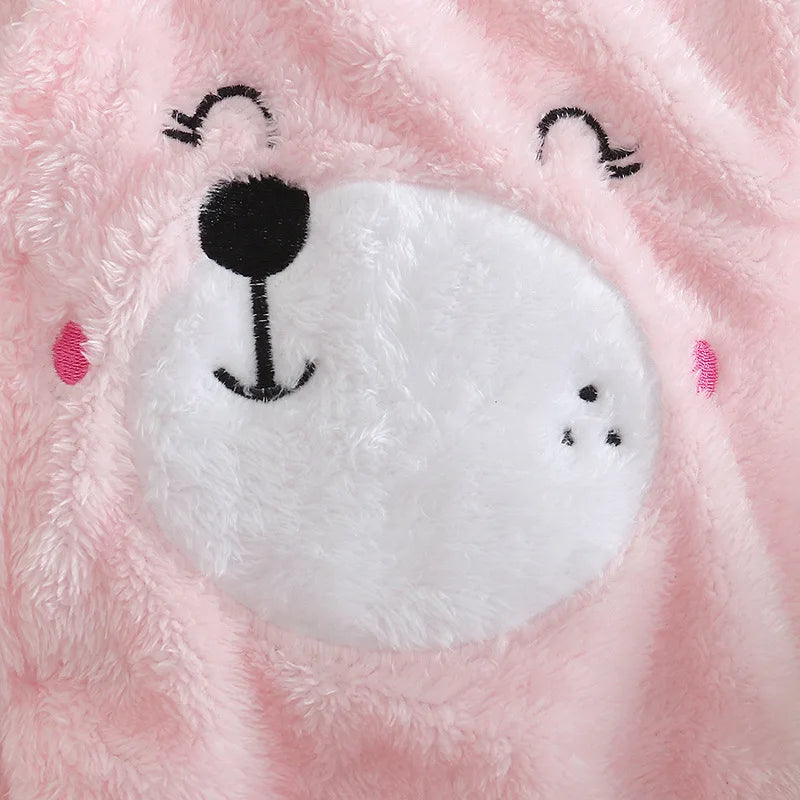 Baby Plush Fleece Jumpsuit – Hooded Winter Onesie for Infants & Toddlers
