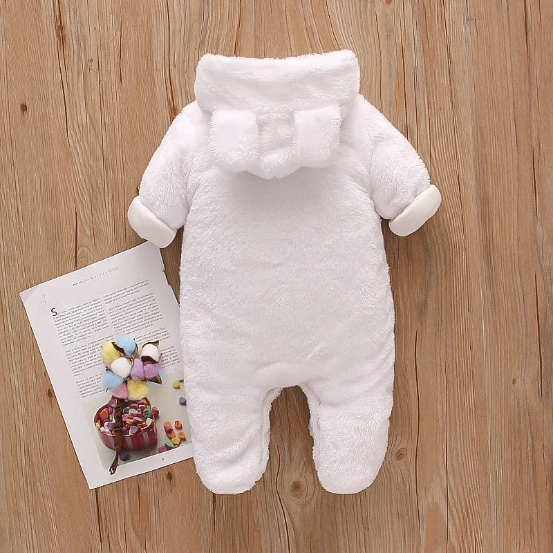 warm baby winter romper with ears