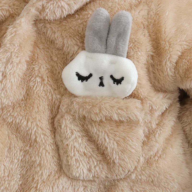 warm baby winter romper with ears