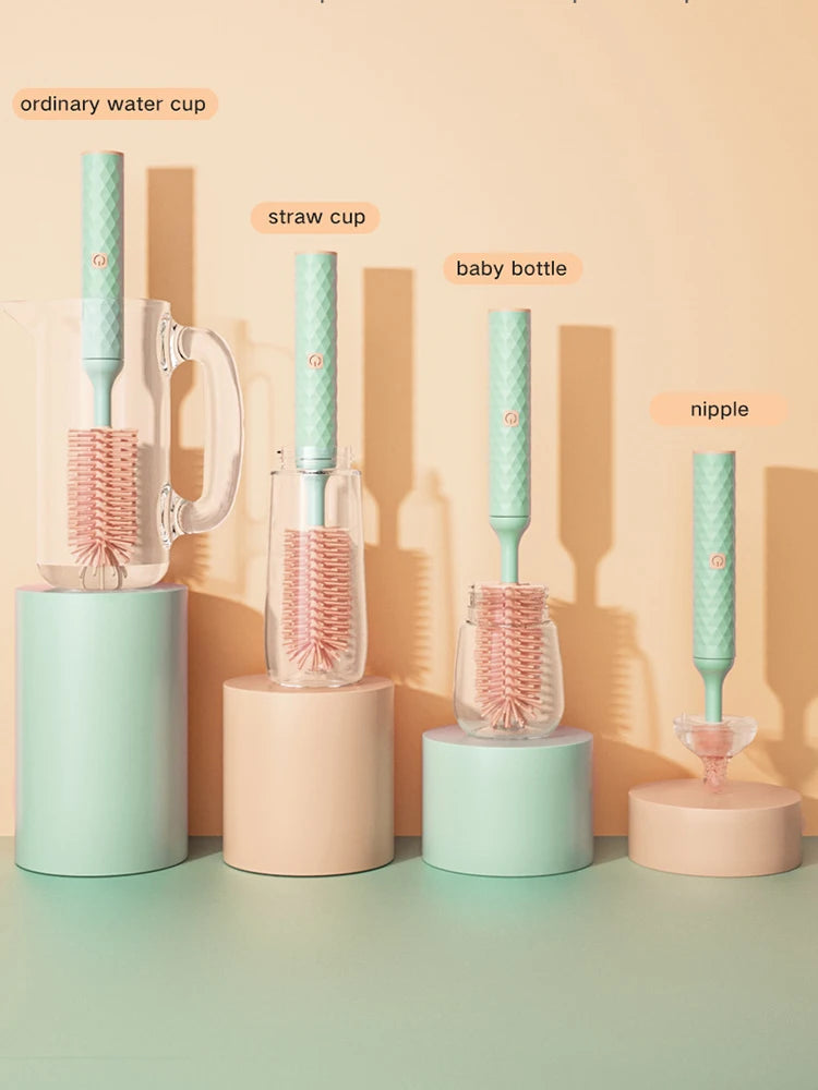 Electric Baby Bottle Brush Cleaner – Rechargeable, 360° Rotating for Bottles & Nipples