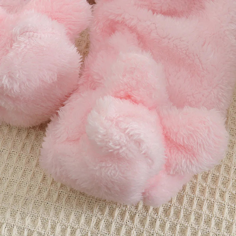 Baby Plush Fleece Jumpsuit – Hooded Winter Onesie for Infants & Toddlers