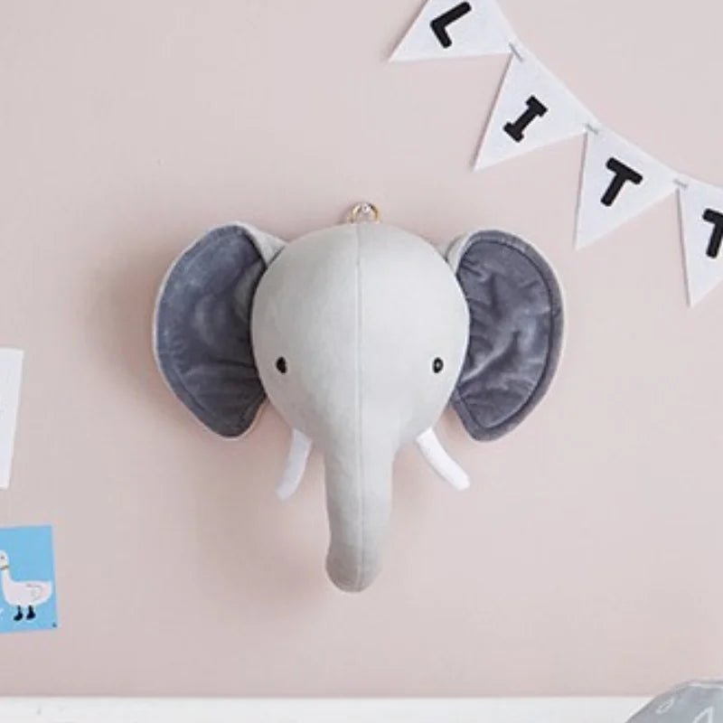 soft animal head wall decor for babies