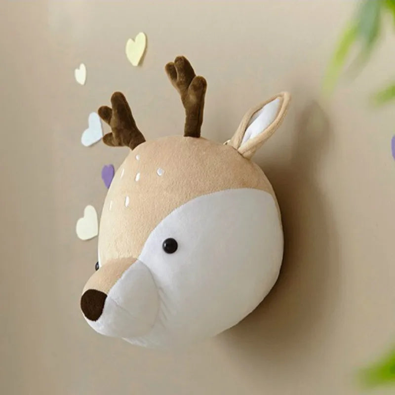 soft animal head wall decor for babies