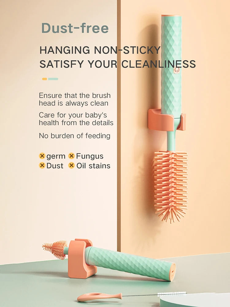 electric baby bottle brush cleaning a bottle