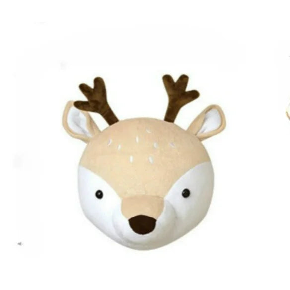 Plush Animal Head Wall Decorations – Soft & Whimsical Nursery Wall Mounts