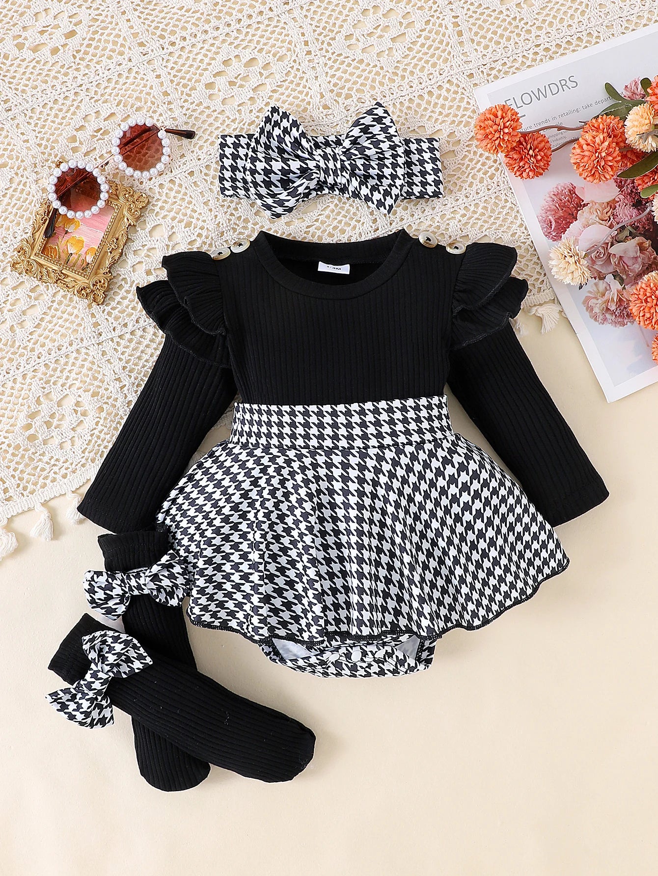 long sleeve baby outfit with cute patterns