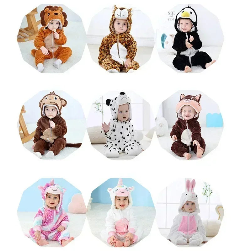 animal-themed baby romper with ears and tail