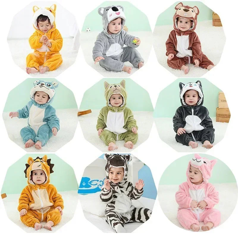 animal-themed baby romper with ears and tail