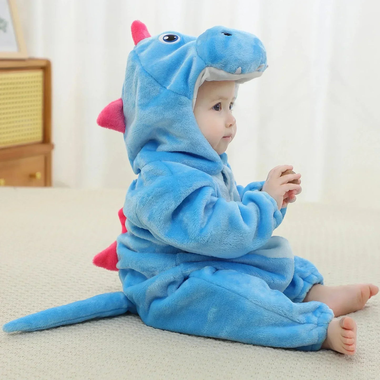 Baby Animal Jumpsuits – Fleece Hooded Rompers with Cute Ears & Tails