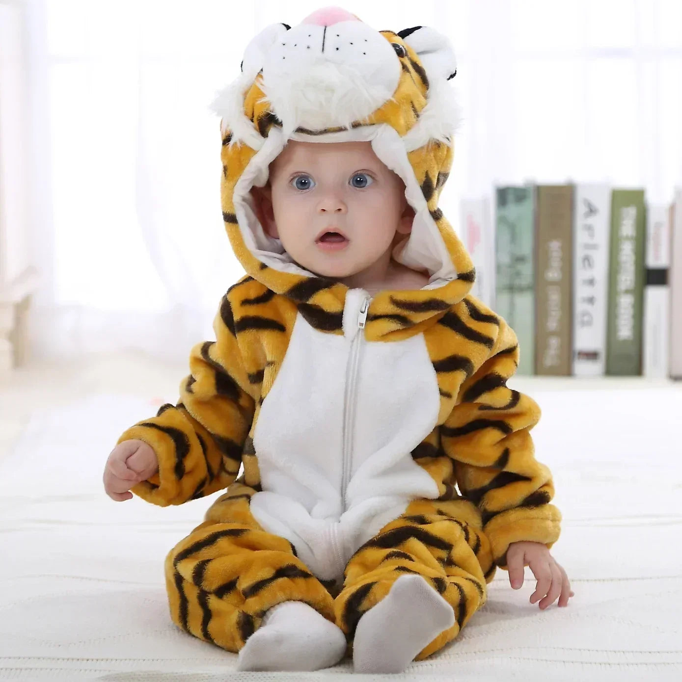 Baby Animal Jumpsuits – Fleece Hooded Rompers with Cute Ears & Tails