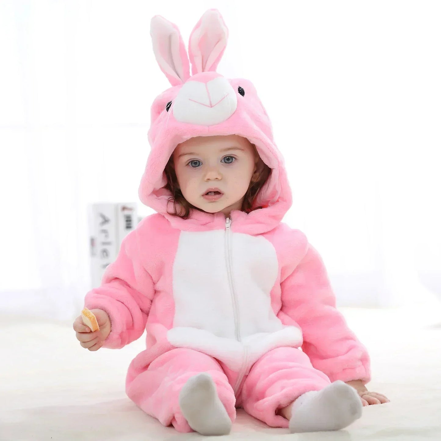 Baby Animal Jumpsuits – Fleece Hooded Rompers with Cute Ears & Tails